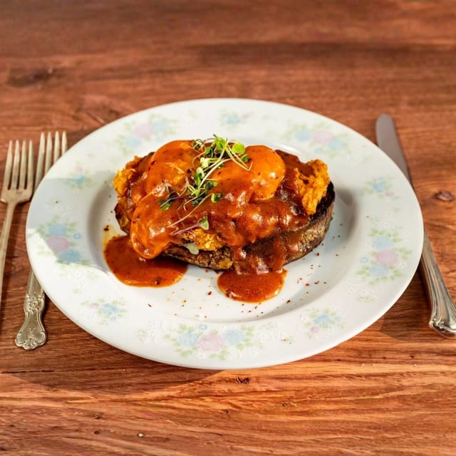 Chix Apple Sausage Benedict.