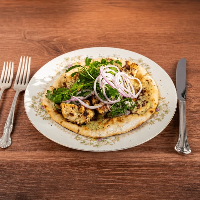 Saffron & Yogurt Marinated Skewer Sandwich.