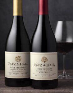 Patz & Hall Wine Dinner. Image of Single Vineyard Chardonnay & Pinot Noir from Patz & Hall Winery
